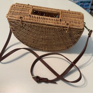 Woven Rattan Crossbody Bag